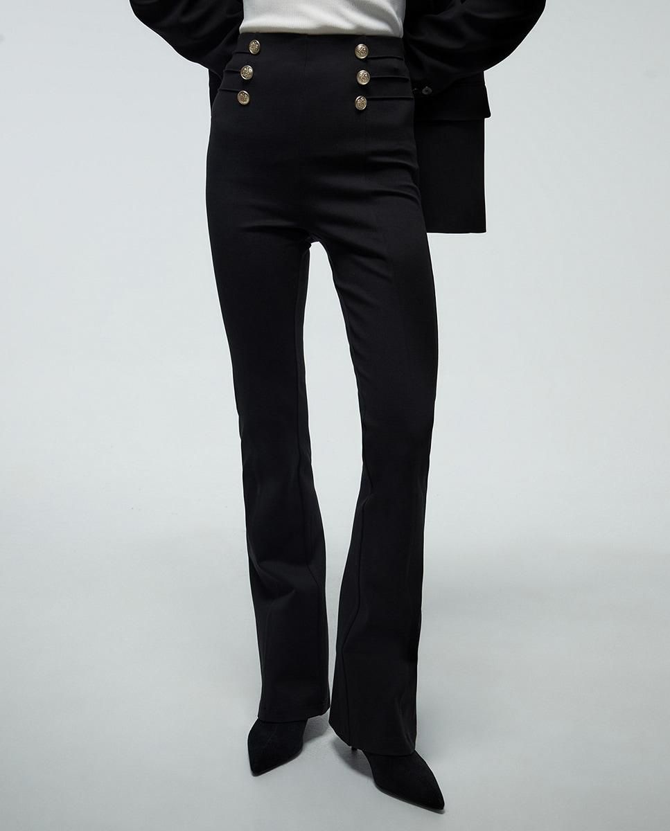 스페라 하이웨이스트 버튼 부츠컷 레깅스 팬츠 58405402437 NEGRO - 상품 이미지