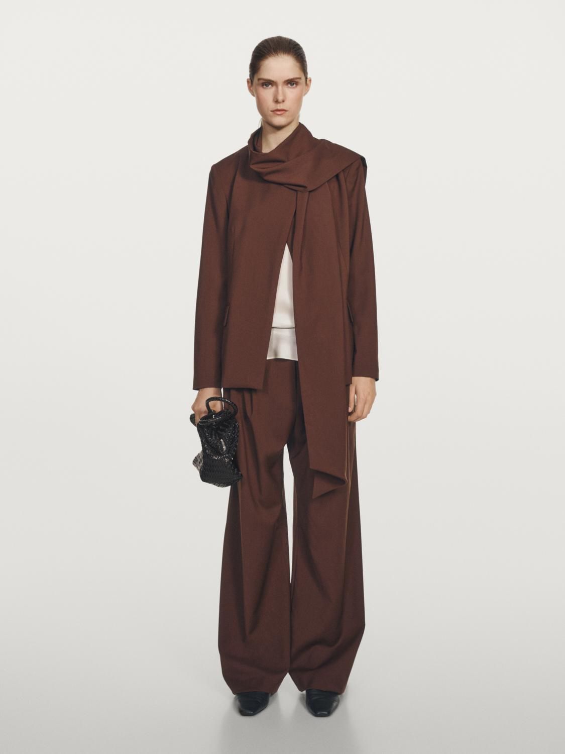 마시모두띠 테일러드 울 스카프 케이프 블레이저 9505/951 MAHOGANY - 상세 이미지 2