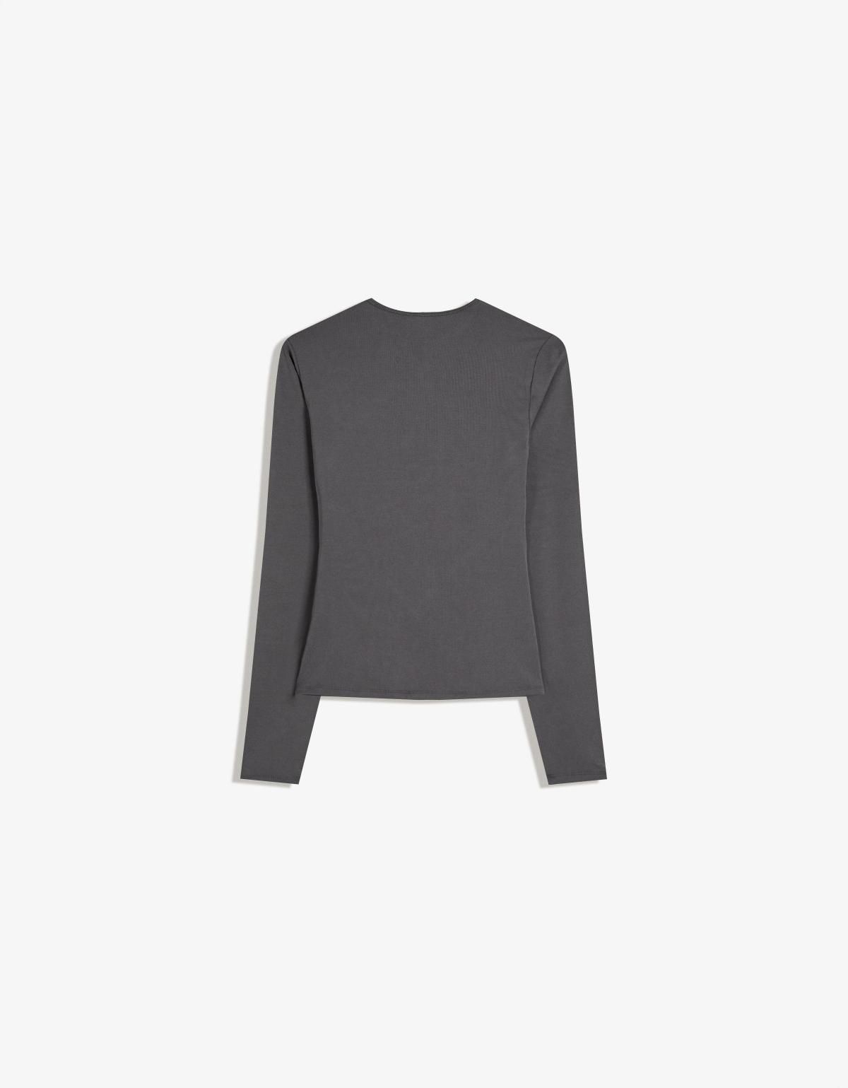 버쉬카 베이직 슬림핏 긴팔 티셔츠 7600/662 DARK GREY - 상세 이미지 3