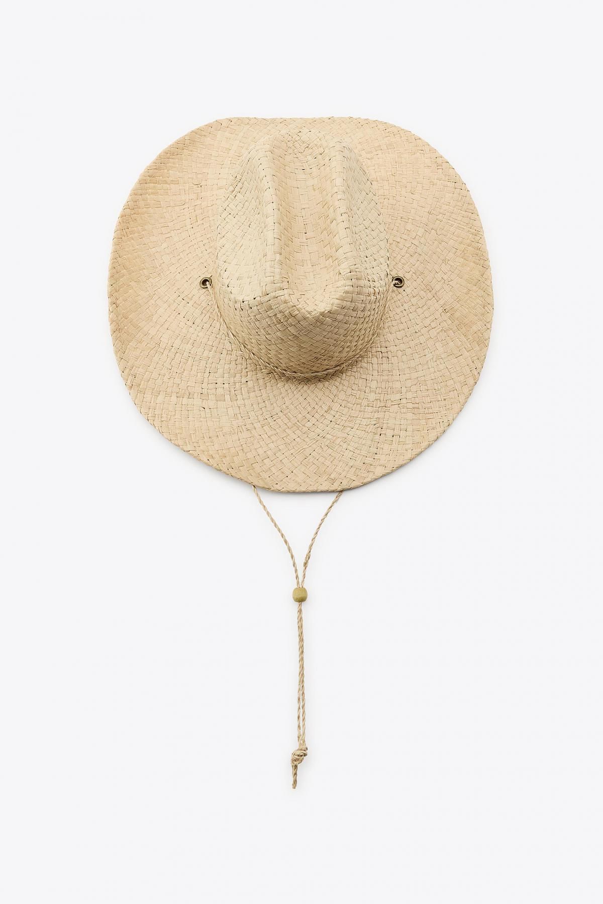자라 와이드 브림 우븐 카우보이햇 0653/232 LIGHT BEIGE - 메인 이미지