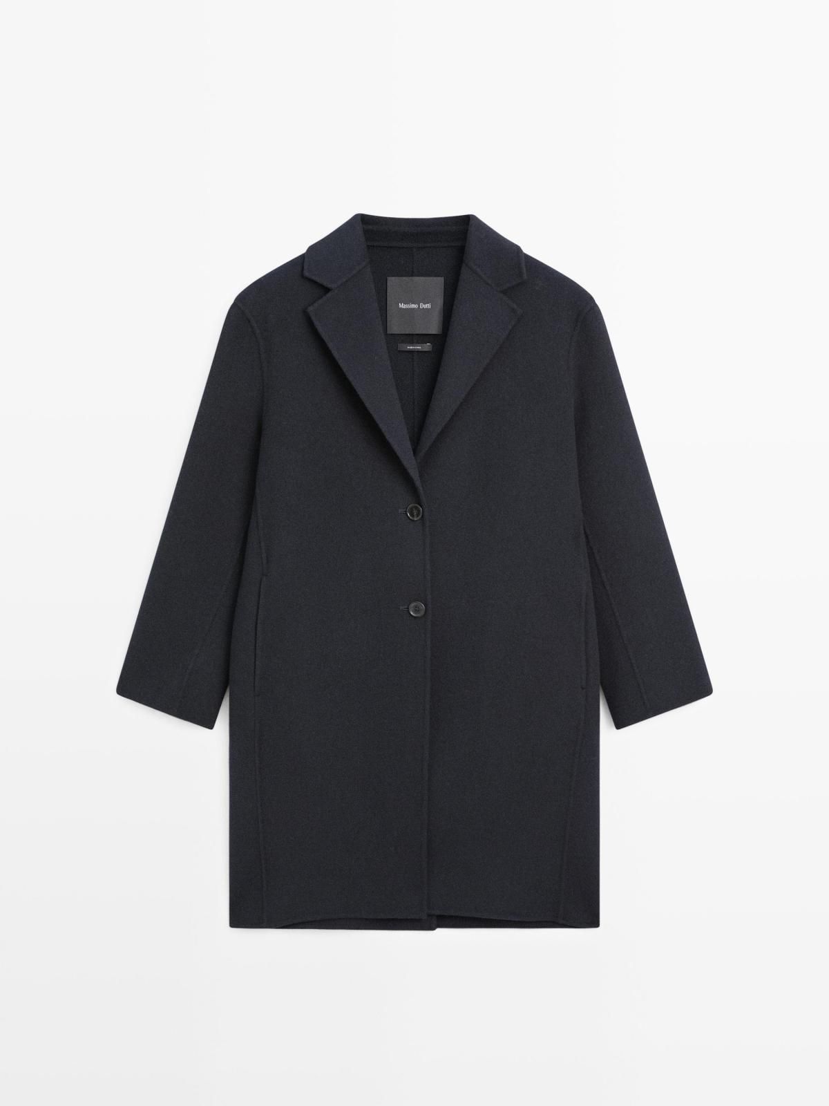 마시모두띠 미니멀 울블렌드 투버튼 롱 코트 6438/998 NAVY BLUE - 상품 이미지