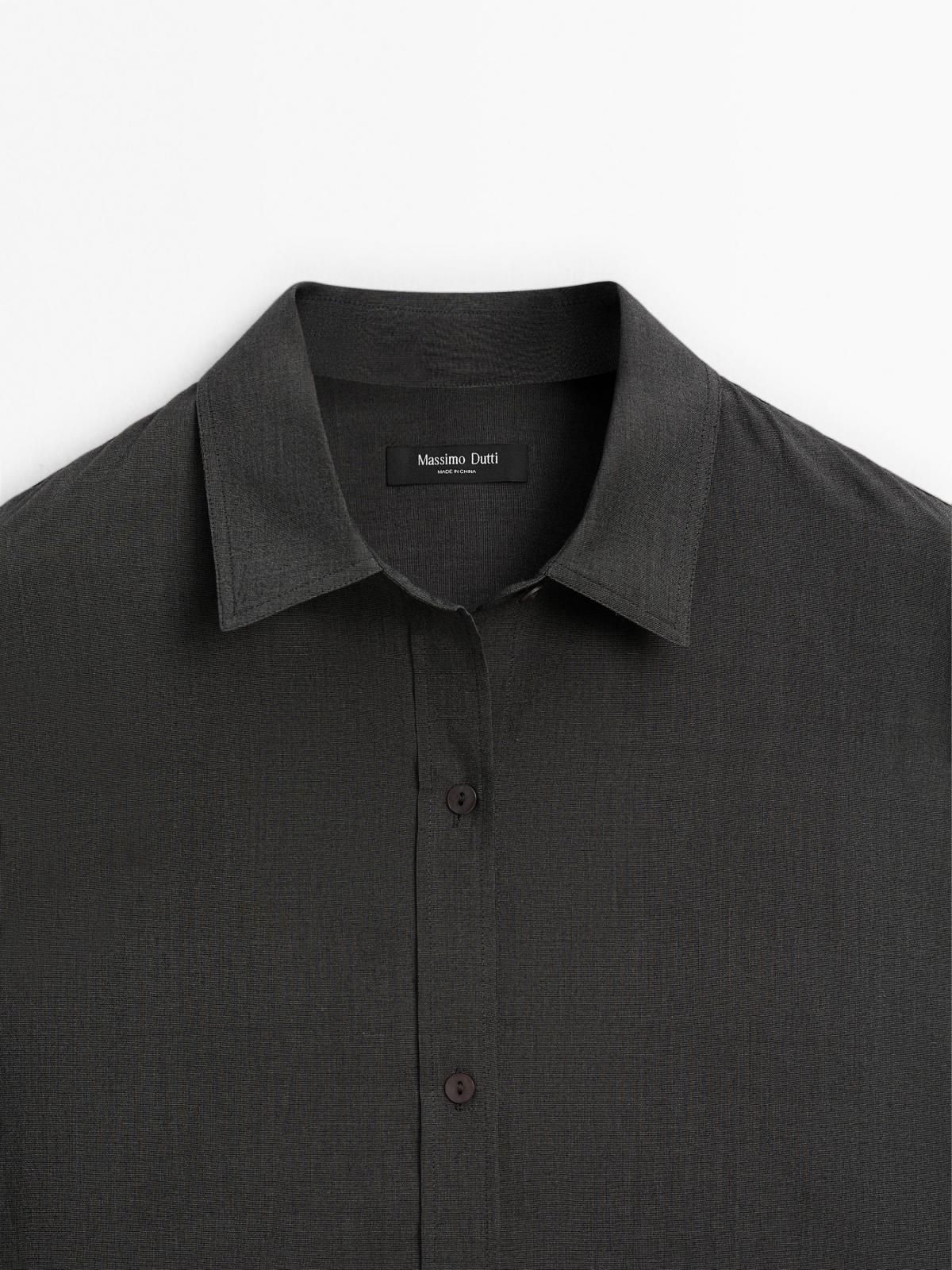 마시모두띠 오버핏 테크니컬 코튼 블렌드 긴팔 셔츠 5186/786 ANTHRACITE GREY - 상세 이미지 5