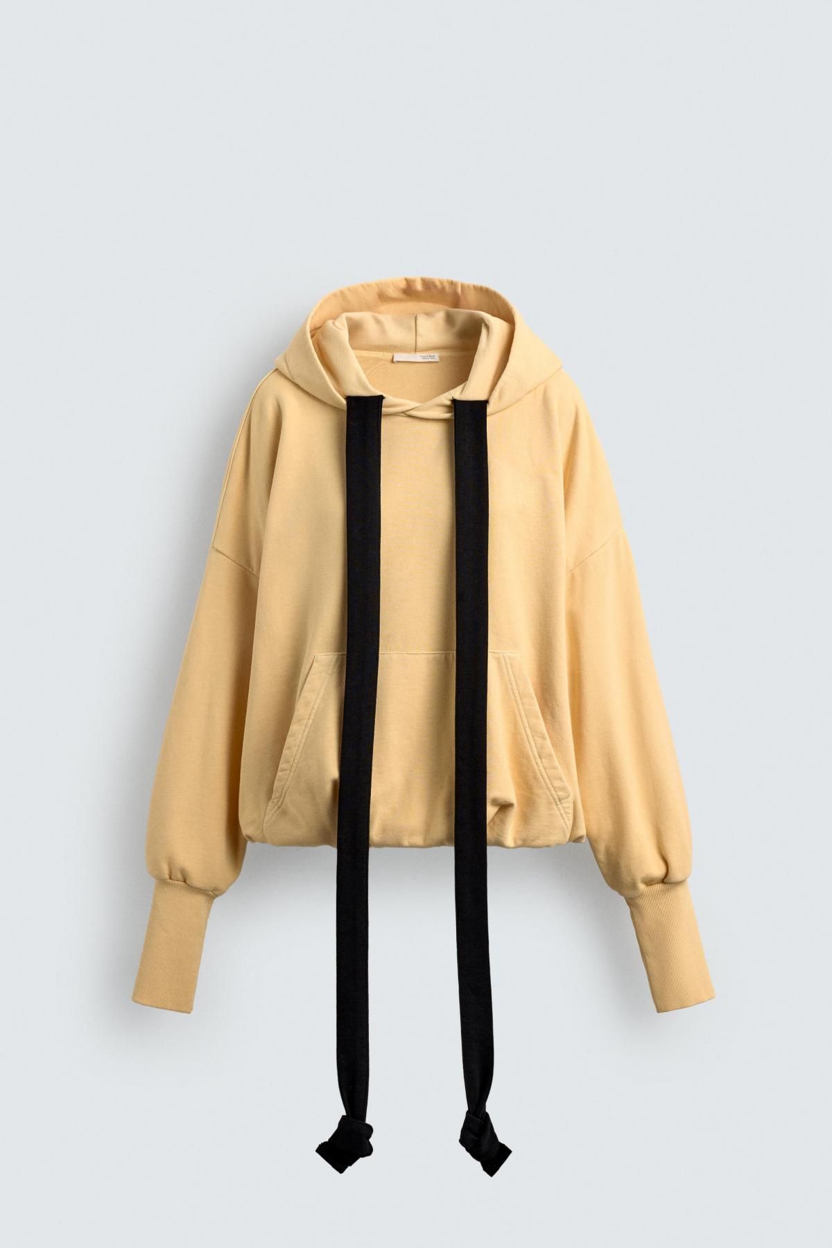 자라 버블 밑단 오버핏 후드 스웨트셔츠 X 해리 램버트 디즈니 6050/814 LIGHT YELLOW - 메인 이미지