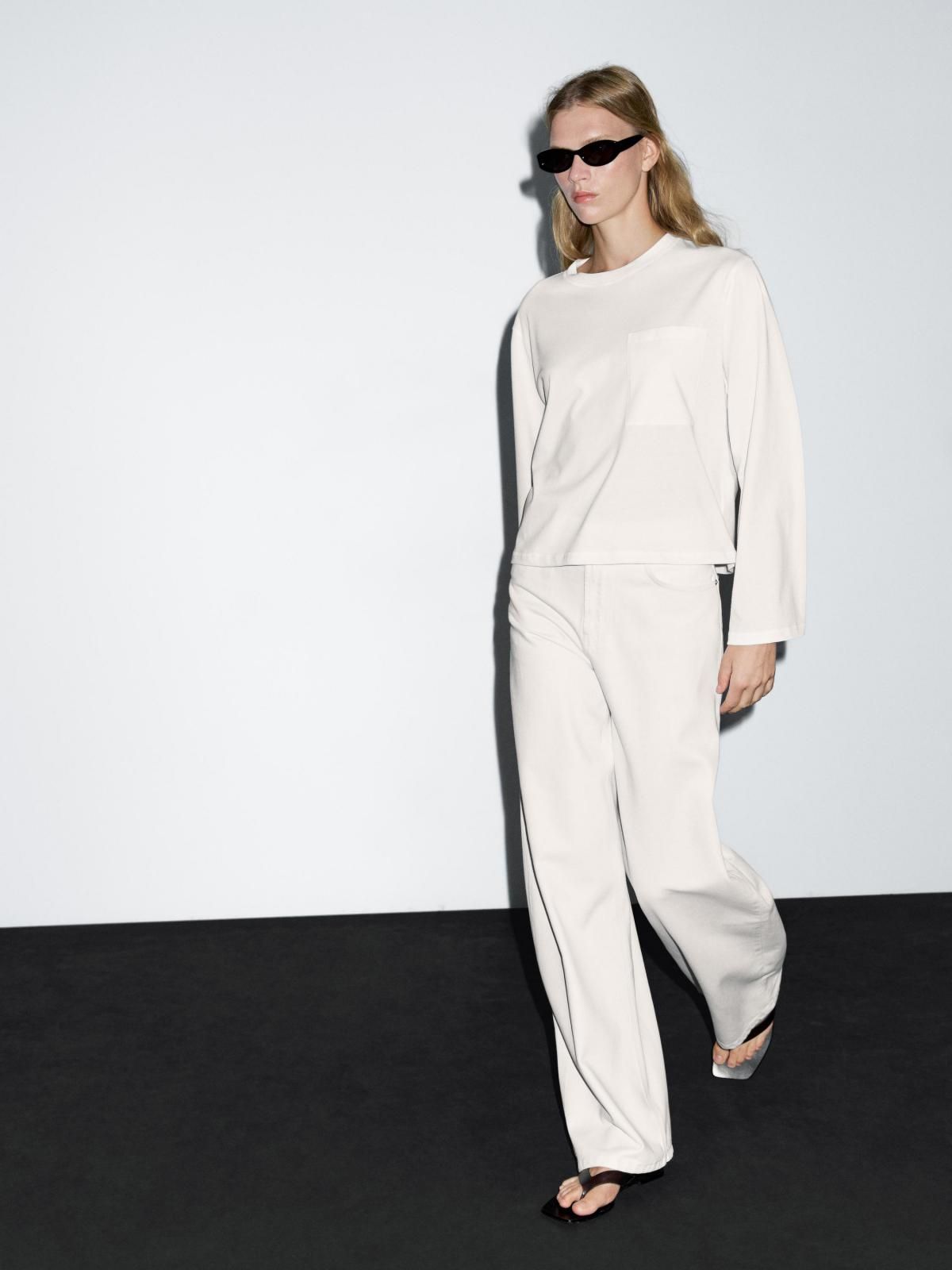 마시모두띠 오버핏 포켓 디테일 코튼 긴팔 티셔츠 6256/306 OFF WHITE - 상세 이미지 3
