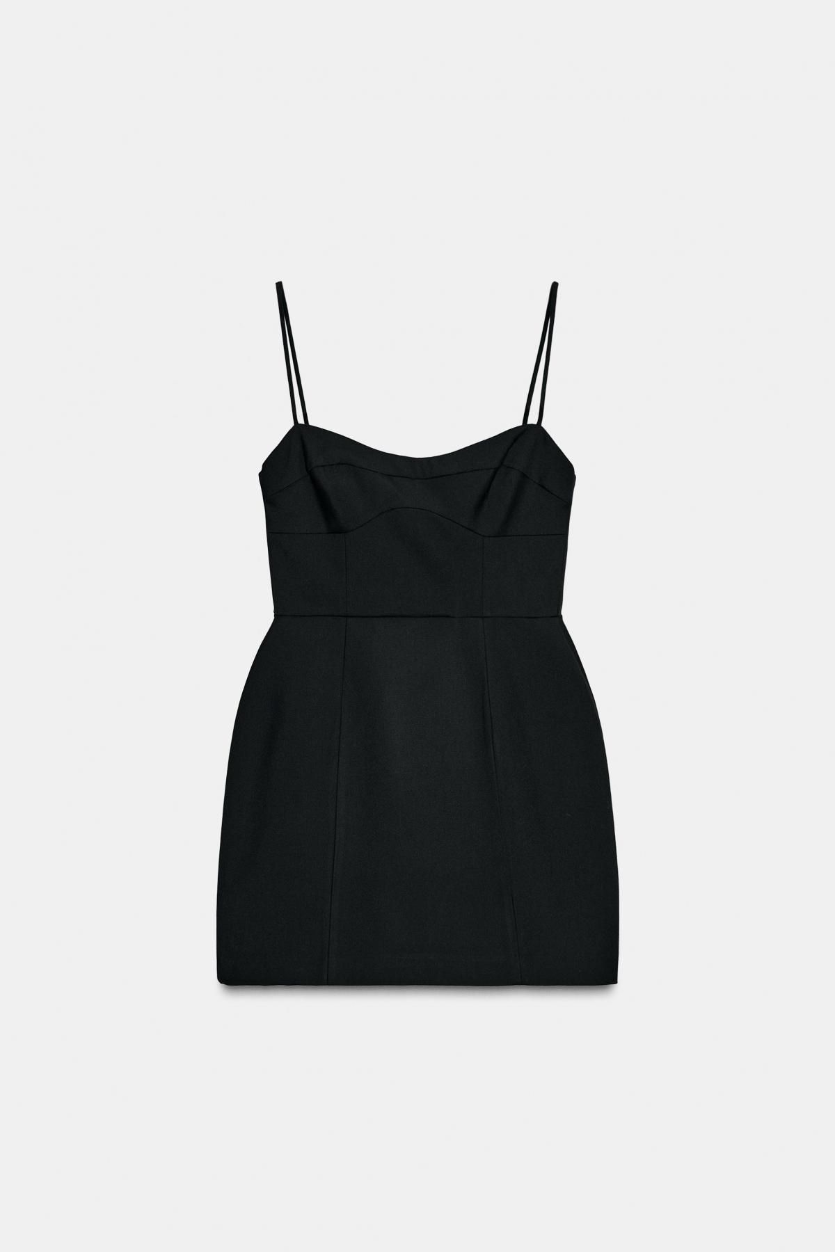 자라 슬림핏 블랙 스트랩 미니 원피스 9233/230 BLACK - 메인 이미지