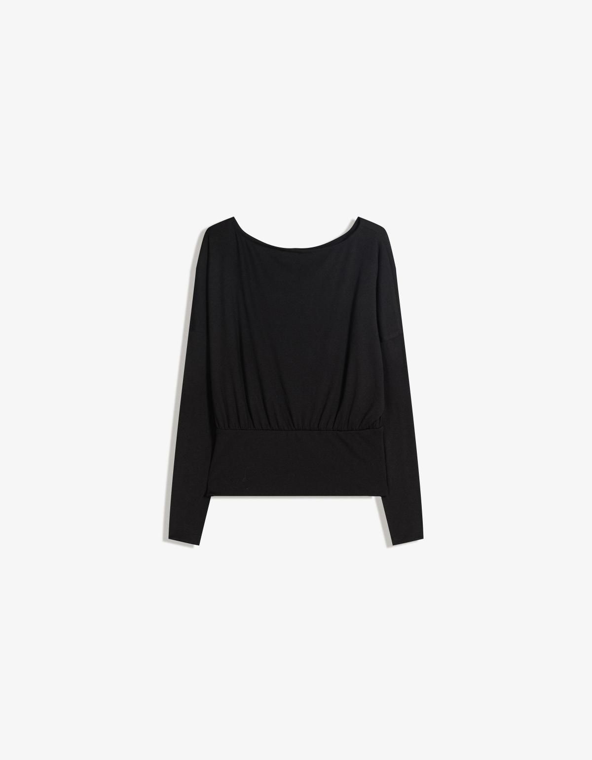 버쉬카 스트라이프 슬림핏 긴팔 티셔츠 7634/187 BLACK 이미지 6