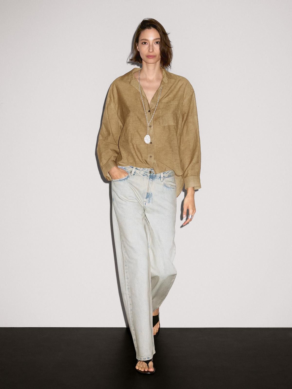 마시모두띠 스트라이프 코튼블렌드 긴팔 셔츠 5109/710 MUSTARD YELLOW - 상품 이미지