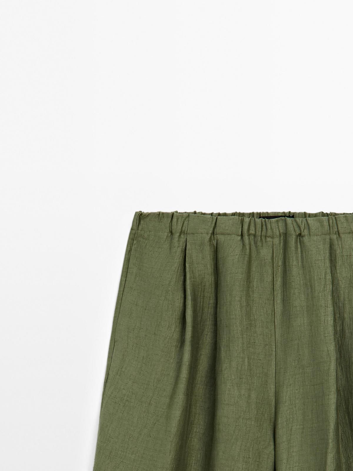 마시모두띠 린넨블렌드 와이드 스트레이트핏 팬츠 5028/662 GREEN - 상세 이미지 5