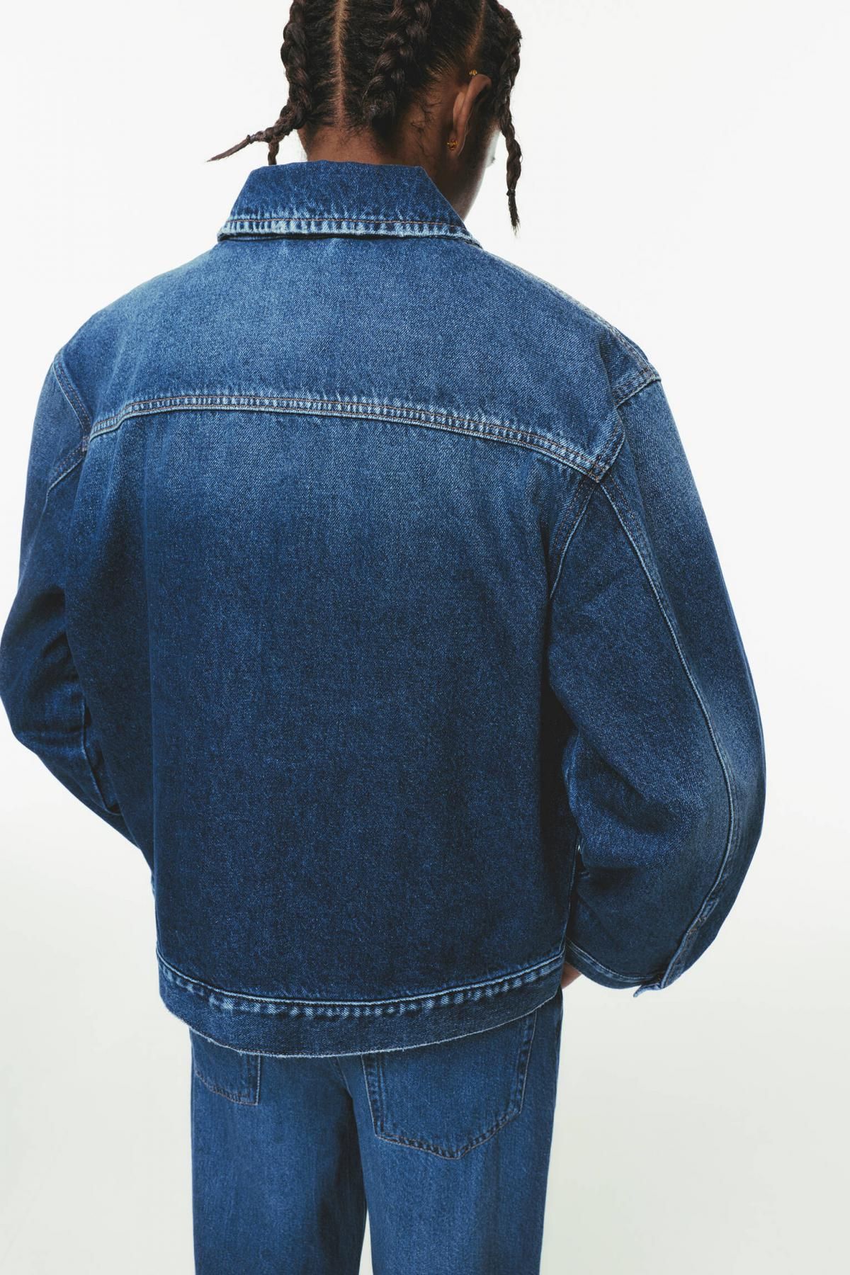 풀앤베어 트렌디 데님 오버핏 트러커 재킷 7700/308 DARK BLUE - 상세 이미지 4