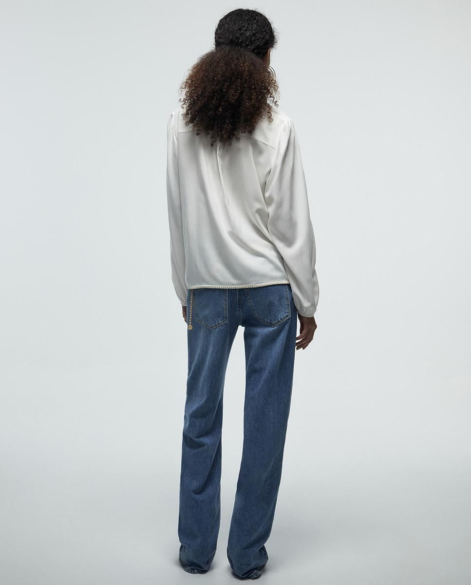 스페라 에스닉 자수 라운드넥 버튼업 블라우스 58420207910 AZUL - 상세 이미지 4
