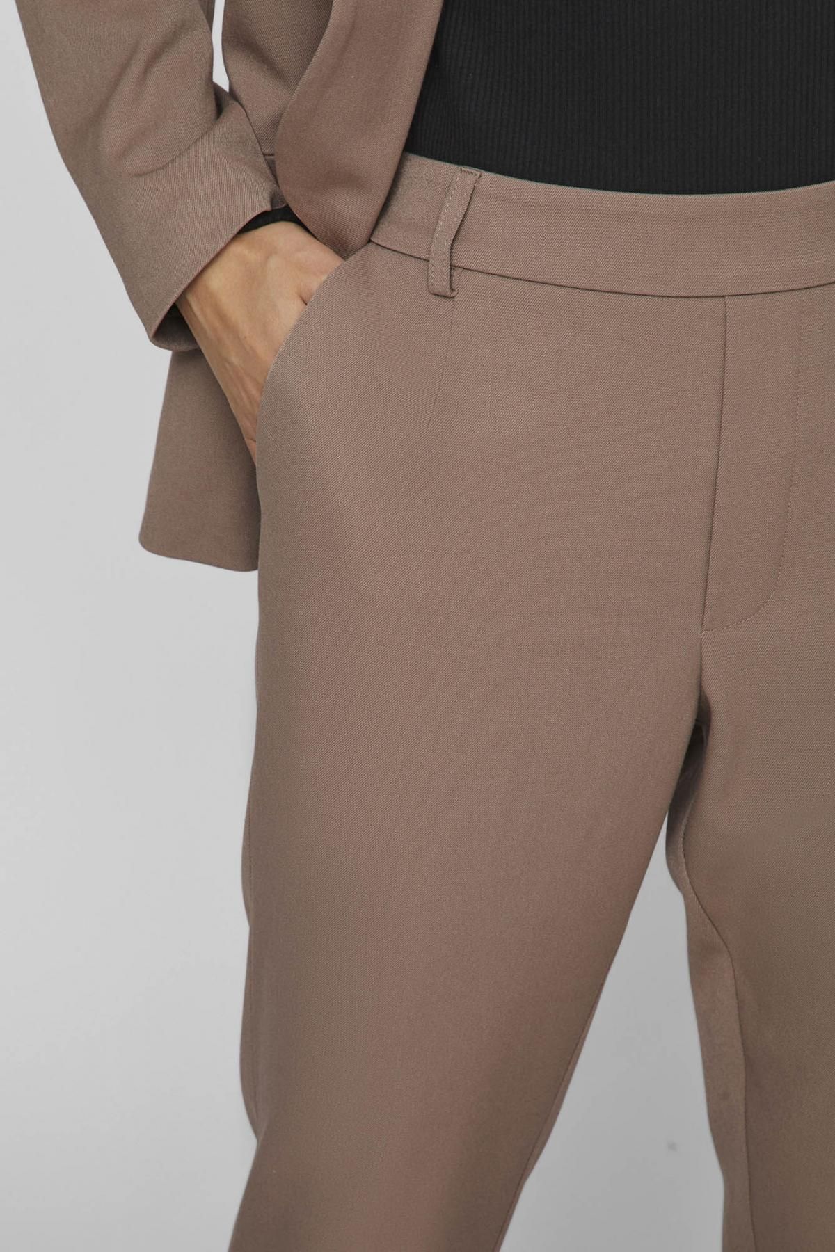 빌라 슬림핏 하이웨이스트 테크니컬 밴딩 슬랙스 6398172 MARRON - 상세 이미지 4