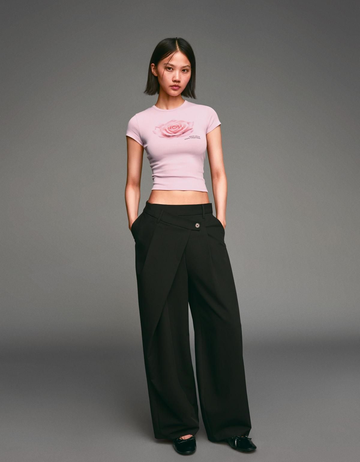 버쉬카 플라워 프린트 라운드넥 반팔 티셔츠 7834/777 PINK - 상세 이미지 4