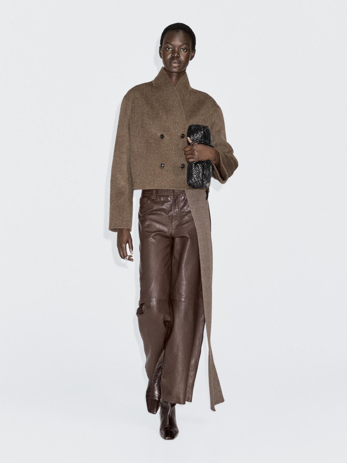 마시모두띠 울 블렌드 숏 더블브레스트 재킷 6432/982 DARK KHAKI - 상세 이미지 2