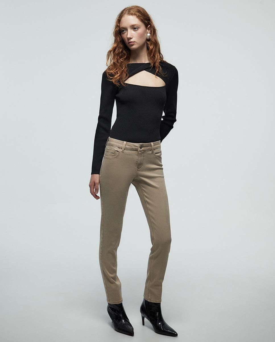 스페라 베이직 슬림핏 크롭 팬츠 58672501440 BEIGE - 상세 이미지 2