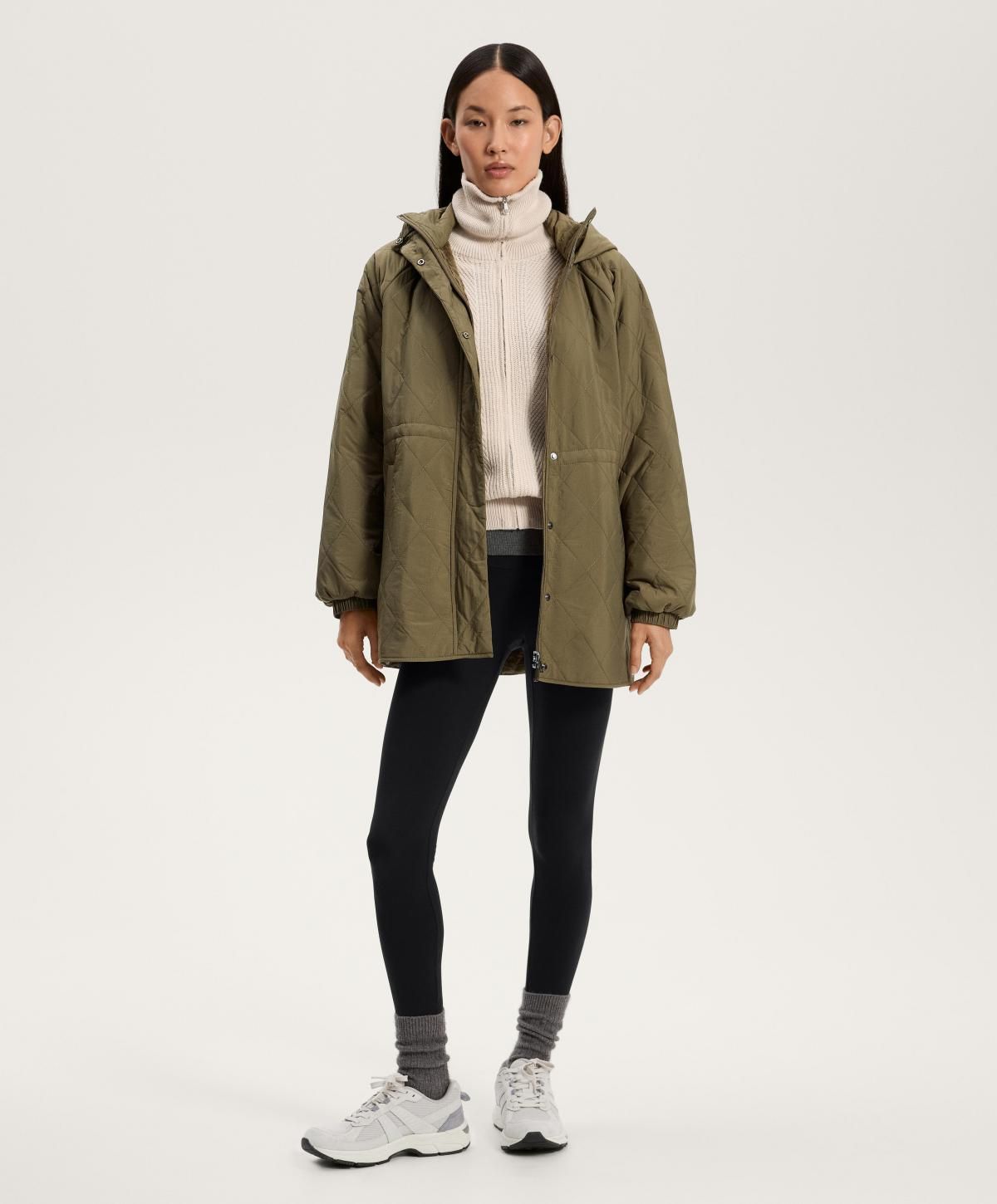 오이쇼 펠렉스 에어로젤 웨이스트 조절 롱 패딩 자켓 3893/945 MILITARYKHAKI - 상세 이미지 4