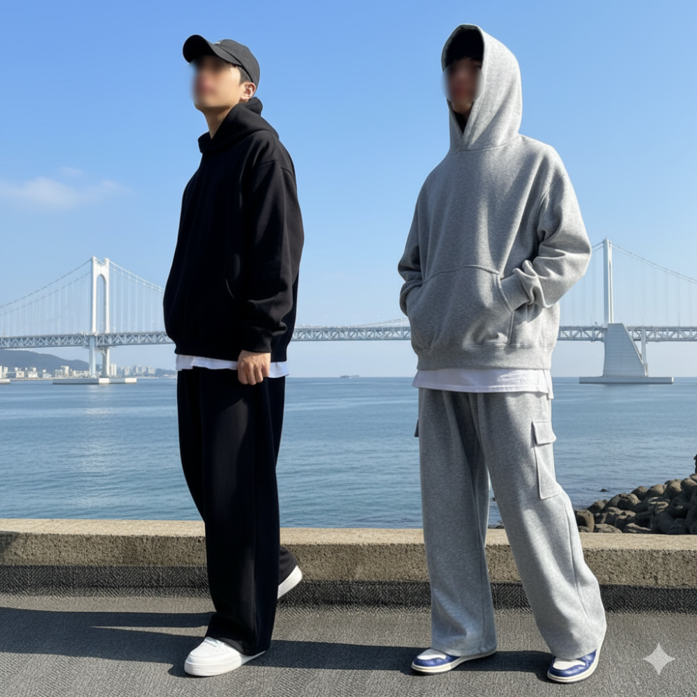 스웻팬츠 남자와이드트레이닝팬츠 벌룬 통큰바지 - 상품 이미지