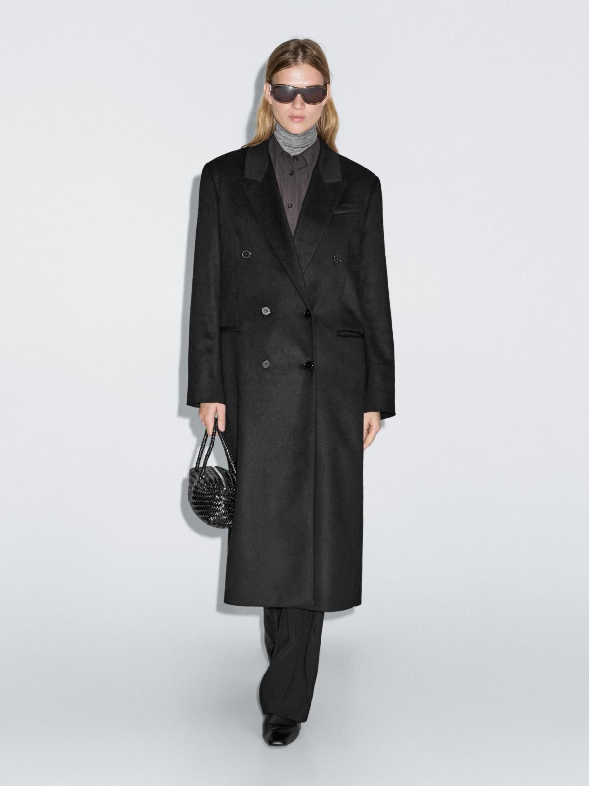 마시모두띠 블랙 더블브레스트 울 롱 코트 6467/987 BLACK - 상세 이미지 4