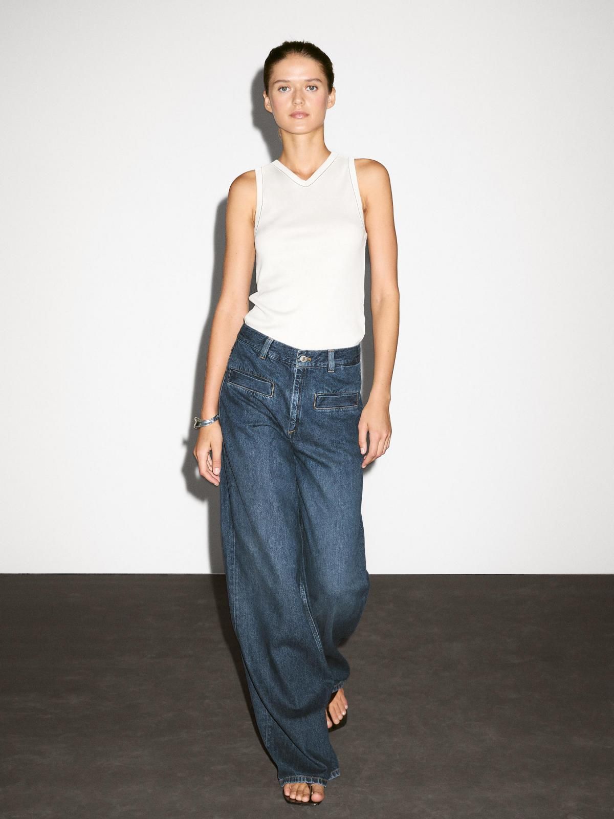 마시모두띠 데님 하이웨이스트 와이드핏 포켓 청바지 5026/726 MEDIUM BLUE 이미지 6