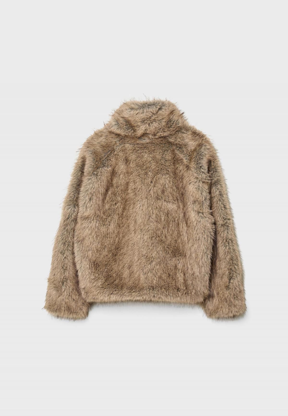 스트라디바리우스 페이크 퍼 하이넥 자켓 5654/538 BEIGE - 상세 이미지 2