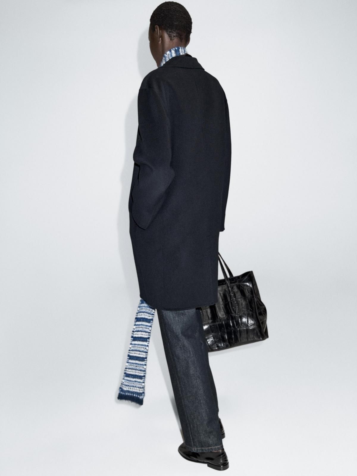 마시모두띠 미니멀 울블렌드 투버튼 롱 코트 6438/998 NAVY BLUE - 상세 이미지 2