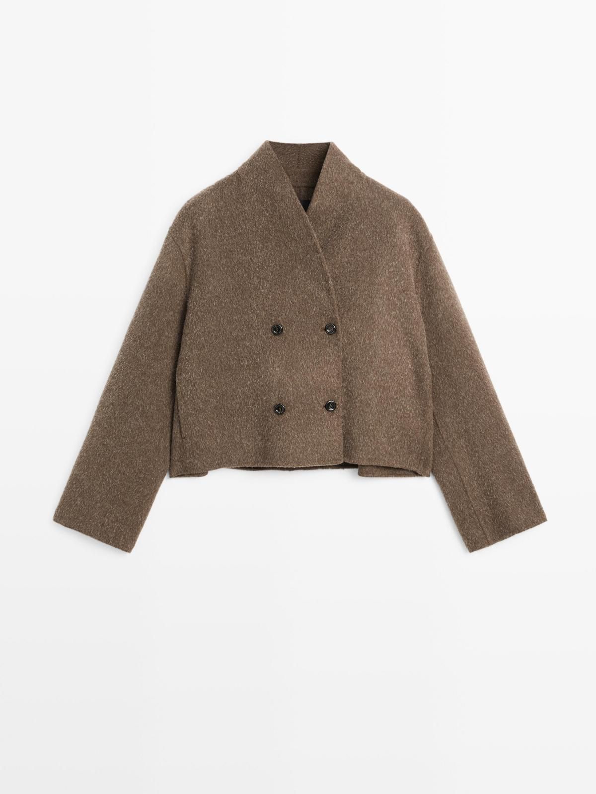마시모두띠 울 블렌드 숏 더블브레스트 재킷 6432/982 DARK KHAKI - 상품 이미지