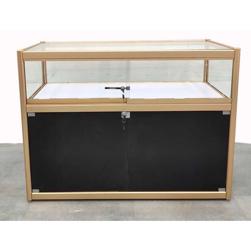 보석 쇼케이스 쥬얼리 전시용 투명 유리 진열 보관장 80x40x90 강화유리 1단 - 상품 이미지