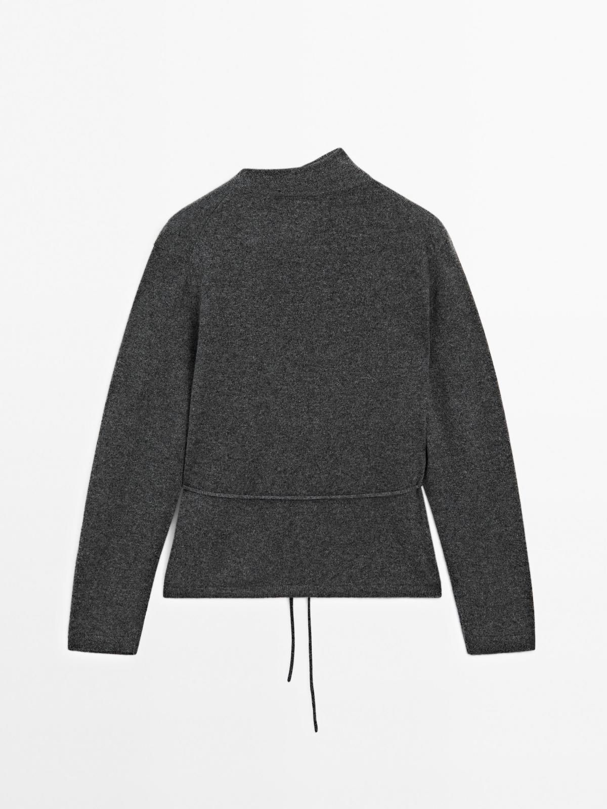 마시모두띠 프리미엄 캐시미어 하이넥 롤넥 카디건 5643/565 ANTHRACITE GREY - 상세 이미지 5