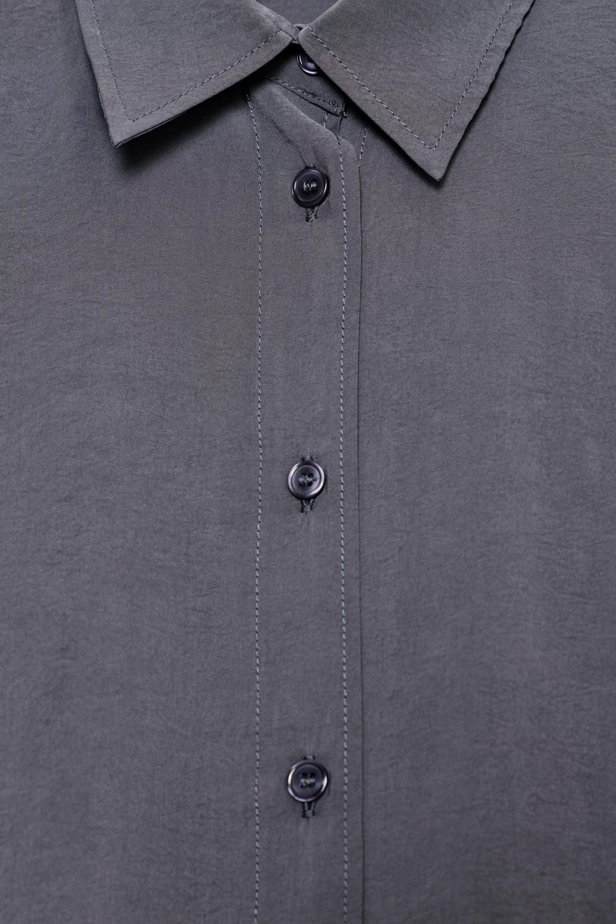 자라 모던 오버사이즈 테크니컬 플루이드 셔츠 4764/105 CHARCOAL GREY - 상세 이미지 5