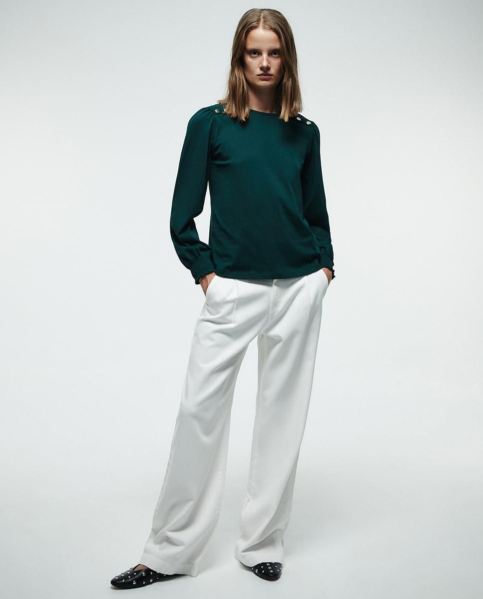 스페라 베이직 버튼 숄더 긴팔 티셔츠 58360105801 VERDE OSCURO - 상세 이미지 2
