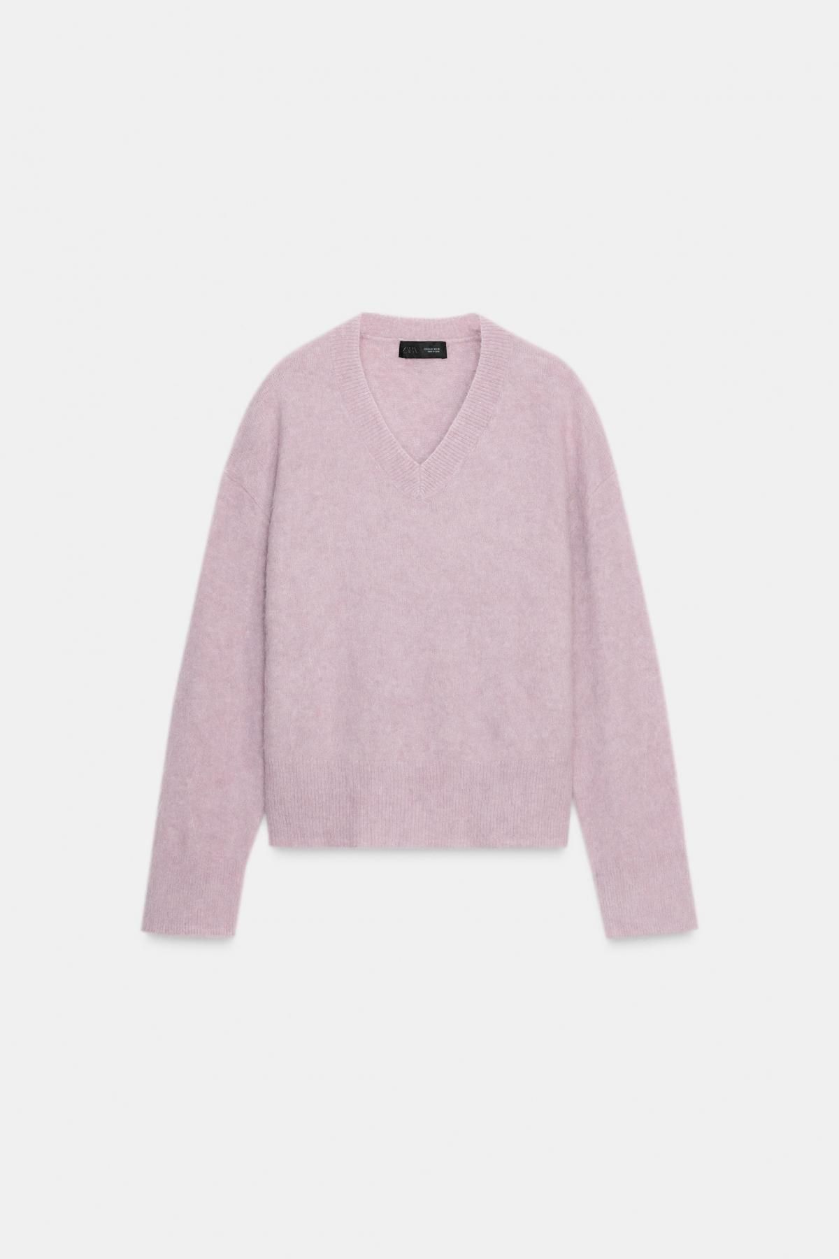 자라 브러쉬드 소프트 브이넥 니트 스웨터 9598/191 MAUVE - 상품 이미지