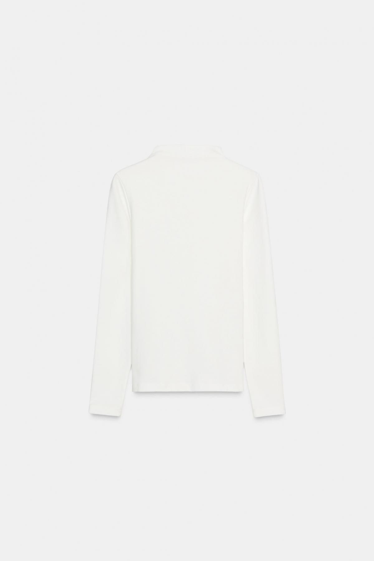자라 슬림핏 하이넥 브로치포인트 긴팔 티셔츠 1165/857 OYSTER-WHITE 이미지 6