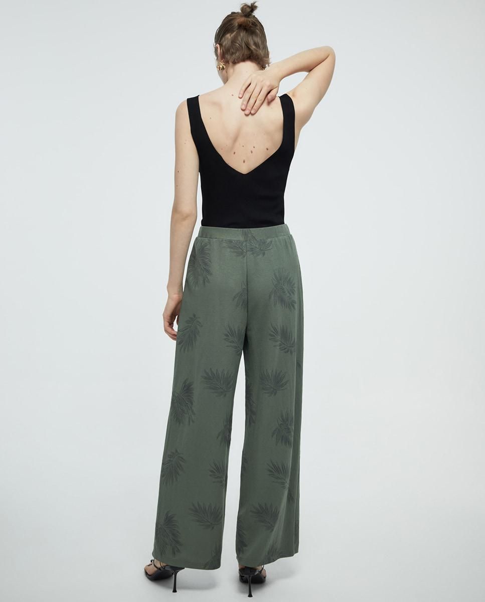 스페라 린넨 테크니컬 자수 와이드 팬츠 56262006119 KAKI - 상세 이미지 3