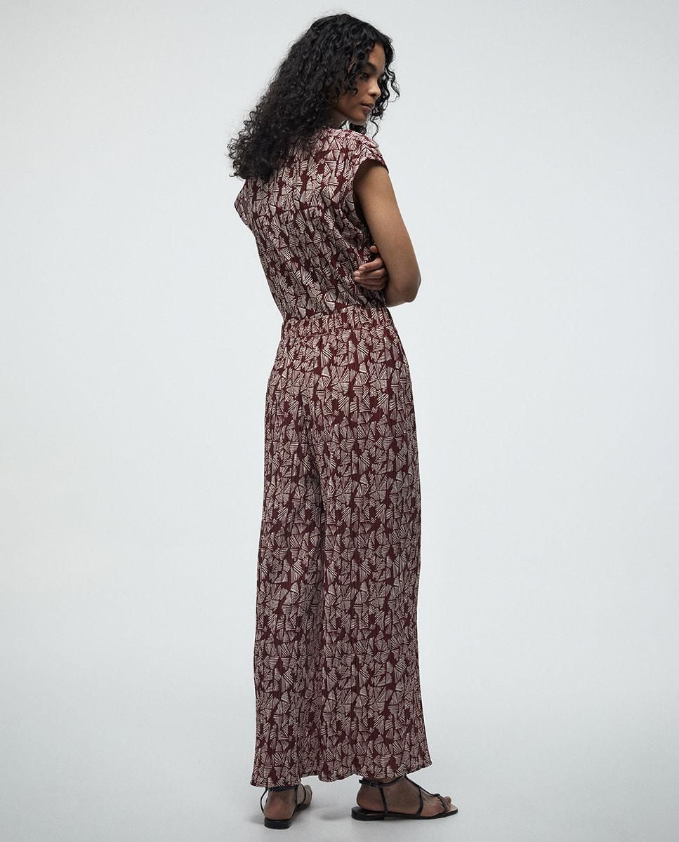 스페라 플리츠 와이드 패턴 팬츠 58362001271 BURDEOS - 상세 이미지 3