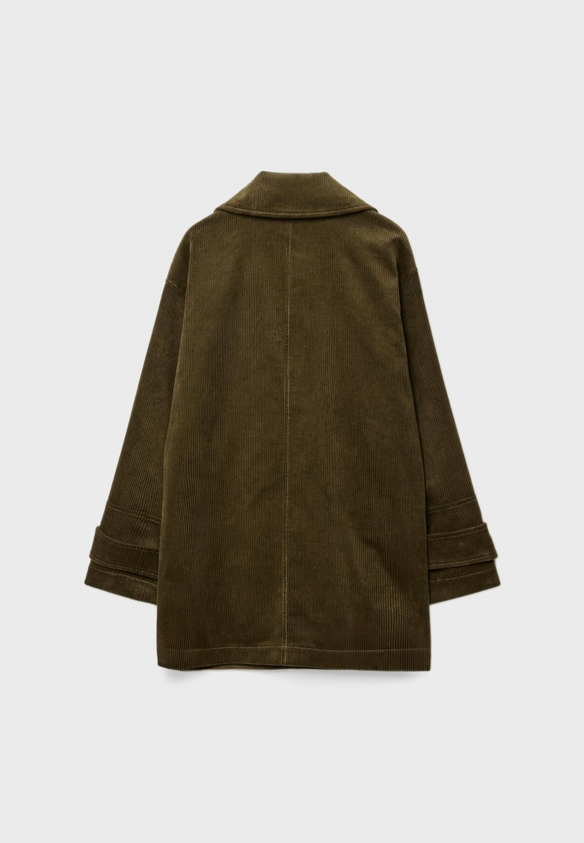 스트라디바리우스 코듀로이 레귤러핏 더블 코트 5856/583 OLIVE GREEN - 상세 이미지 3