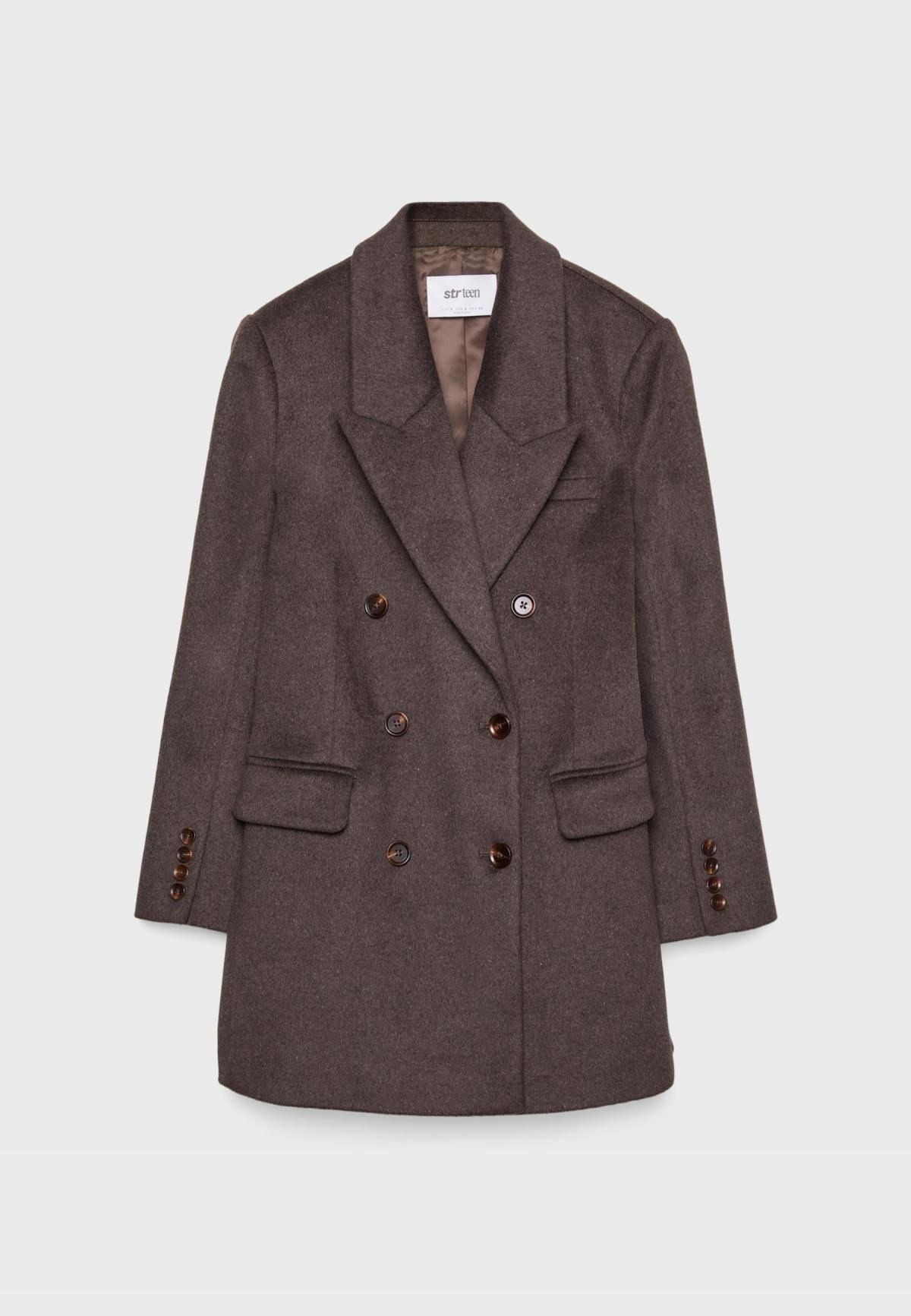 스트라디바리우스 클래식 더블브레스트 레귤러핏 코트 8473/771 BROWN - 상품 이미지