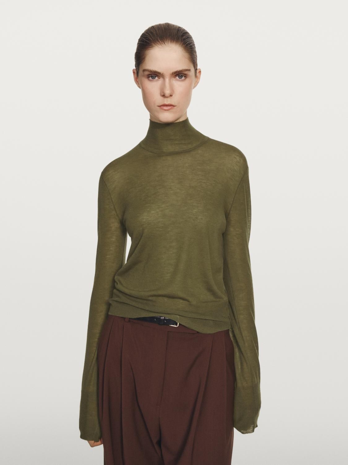 마시모두띠 프리미엄 울 니트 터틀넥 스웨터 9705/953 MOSS GREEN - 상세 이미지 4