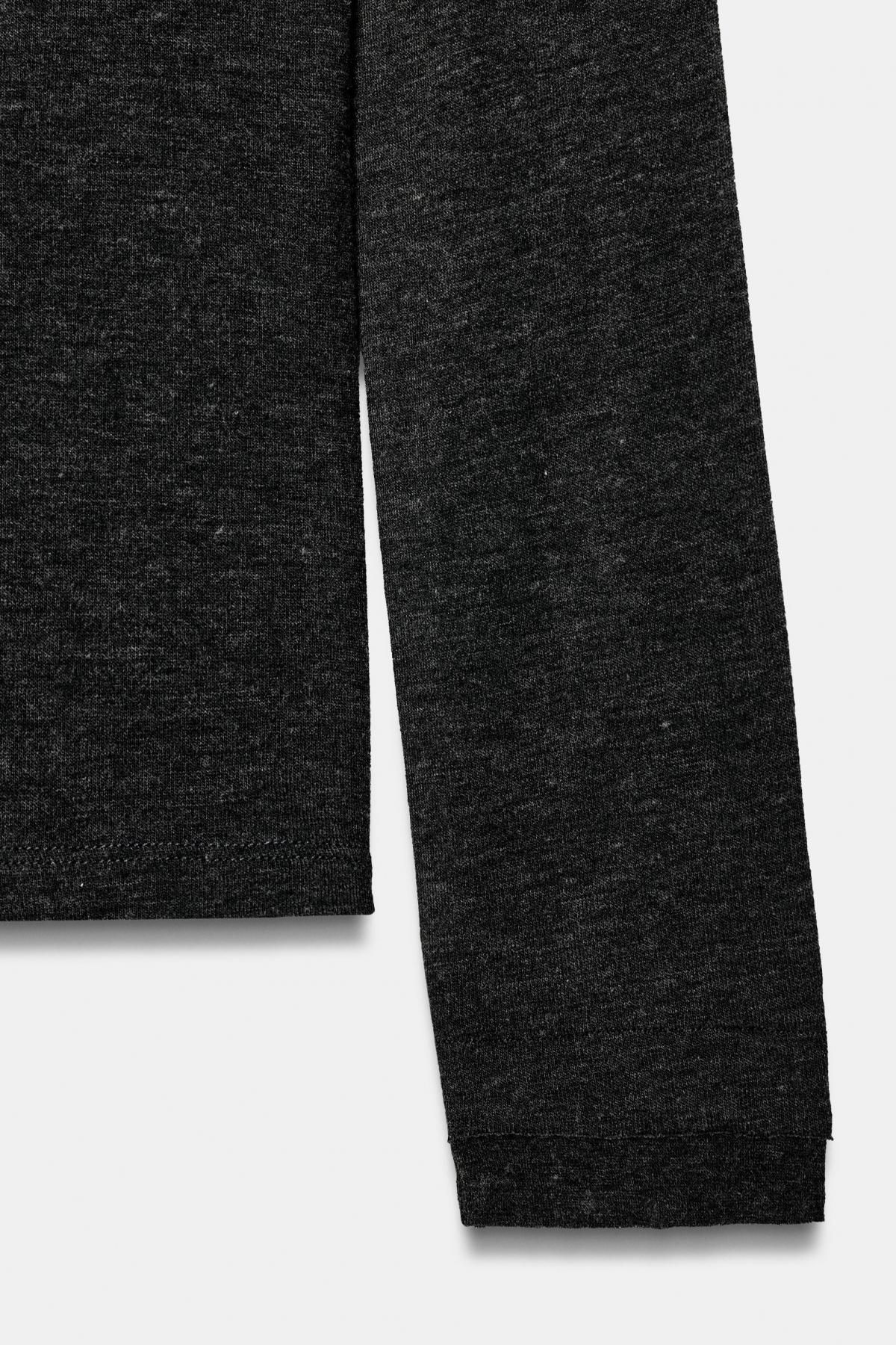 자라 울혼방 베이직 라운드넥 긴팔 티셔츠 5039/842 DARK GREY - 상세 이미지 3