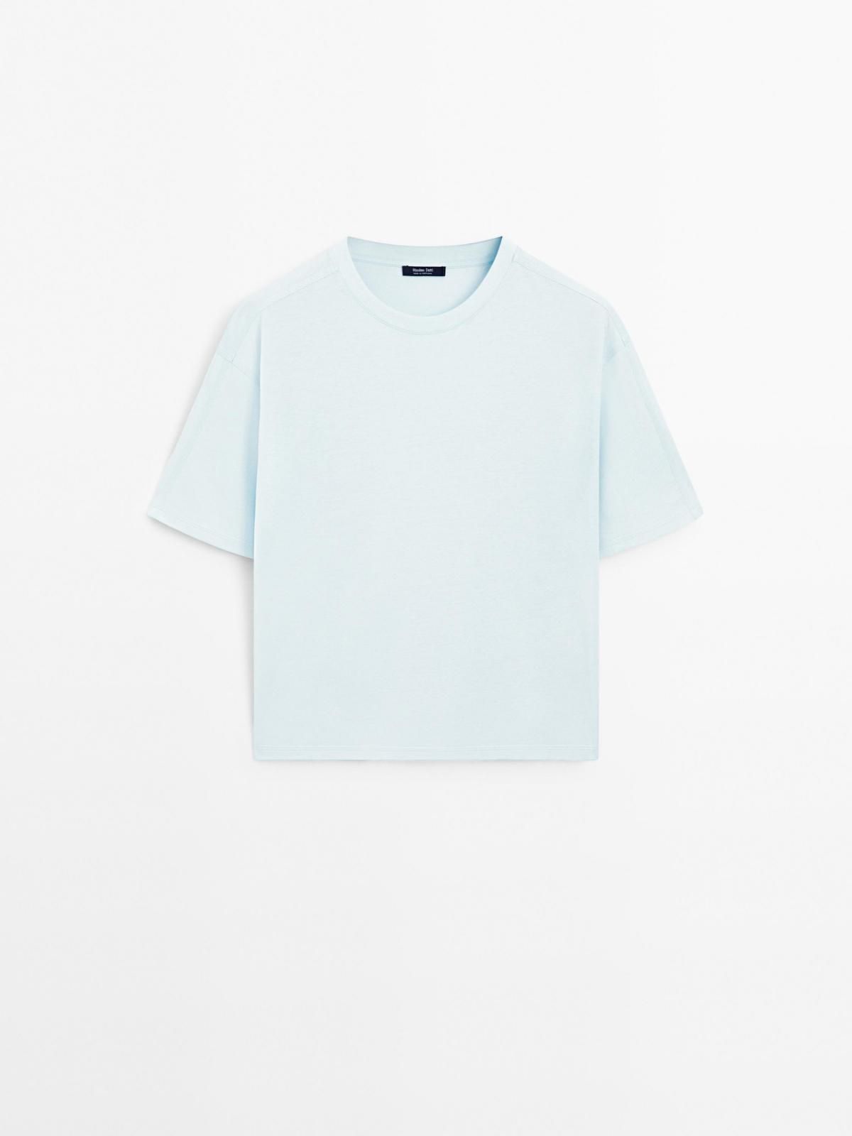 마시모두띠 오버사이즈 라이트블루 코튼 반팔 티셔츠 6265/200 SKY BLUE - 상품 이미지