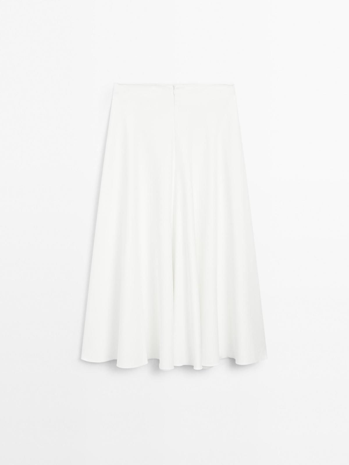 마시모두띠 화이트 플레어 미디 스커트 9315/952 WHITE - 상품 이미지