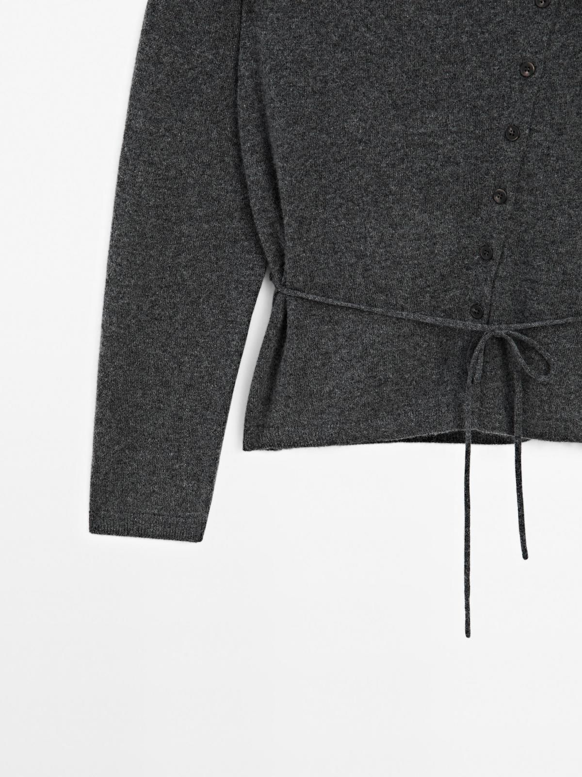 마시모두띠 프리미엄 캐시미어 하이넥 롤넥 카디건 5643/565 ANTHRACITE GREY - 상세 이미지 2