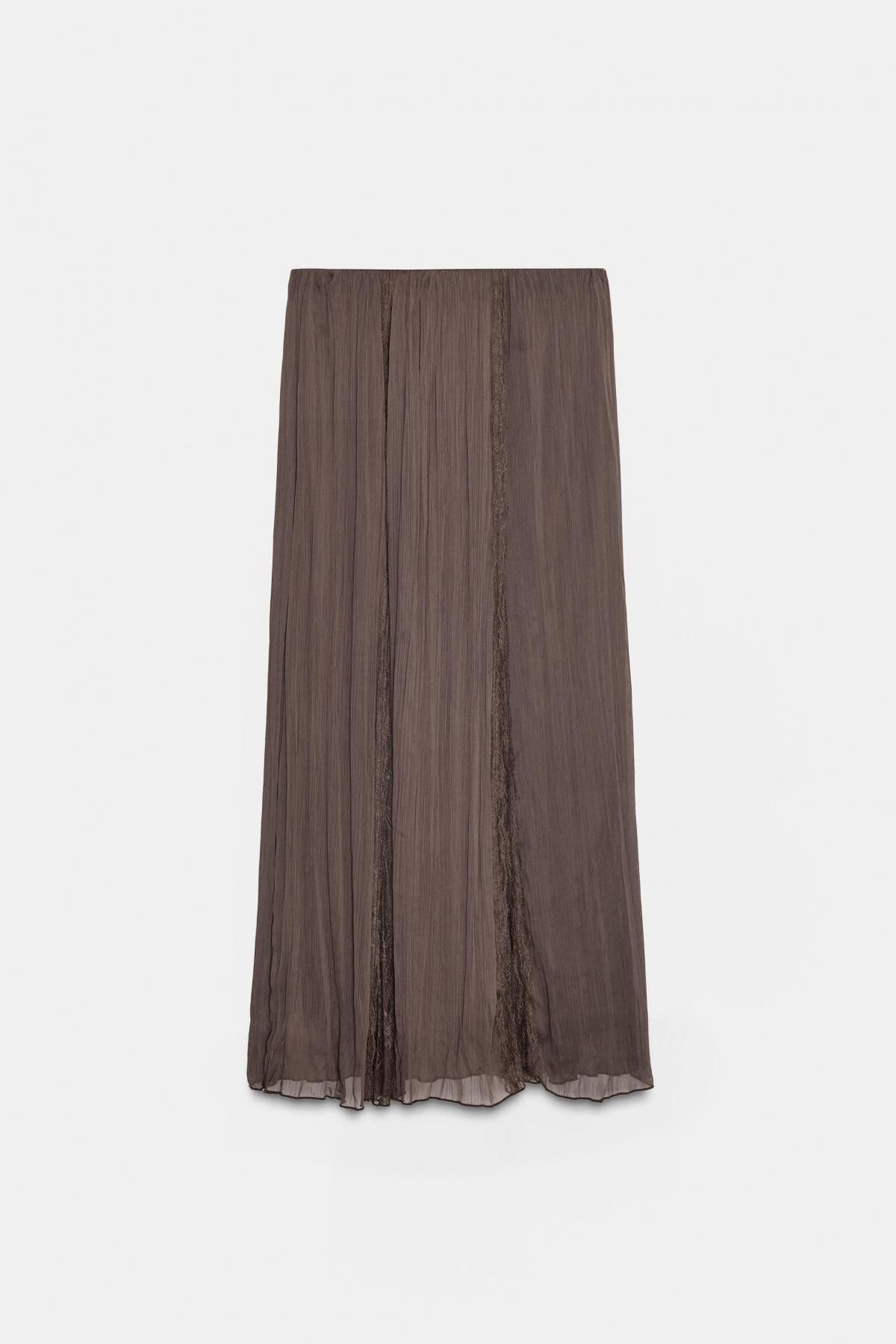 자라 레이스 고데 미디 스커트 밴딩 5029/053 DARK BROWN - 상품 이미지