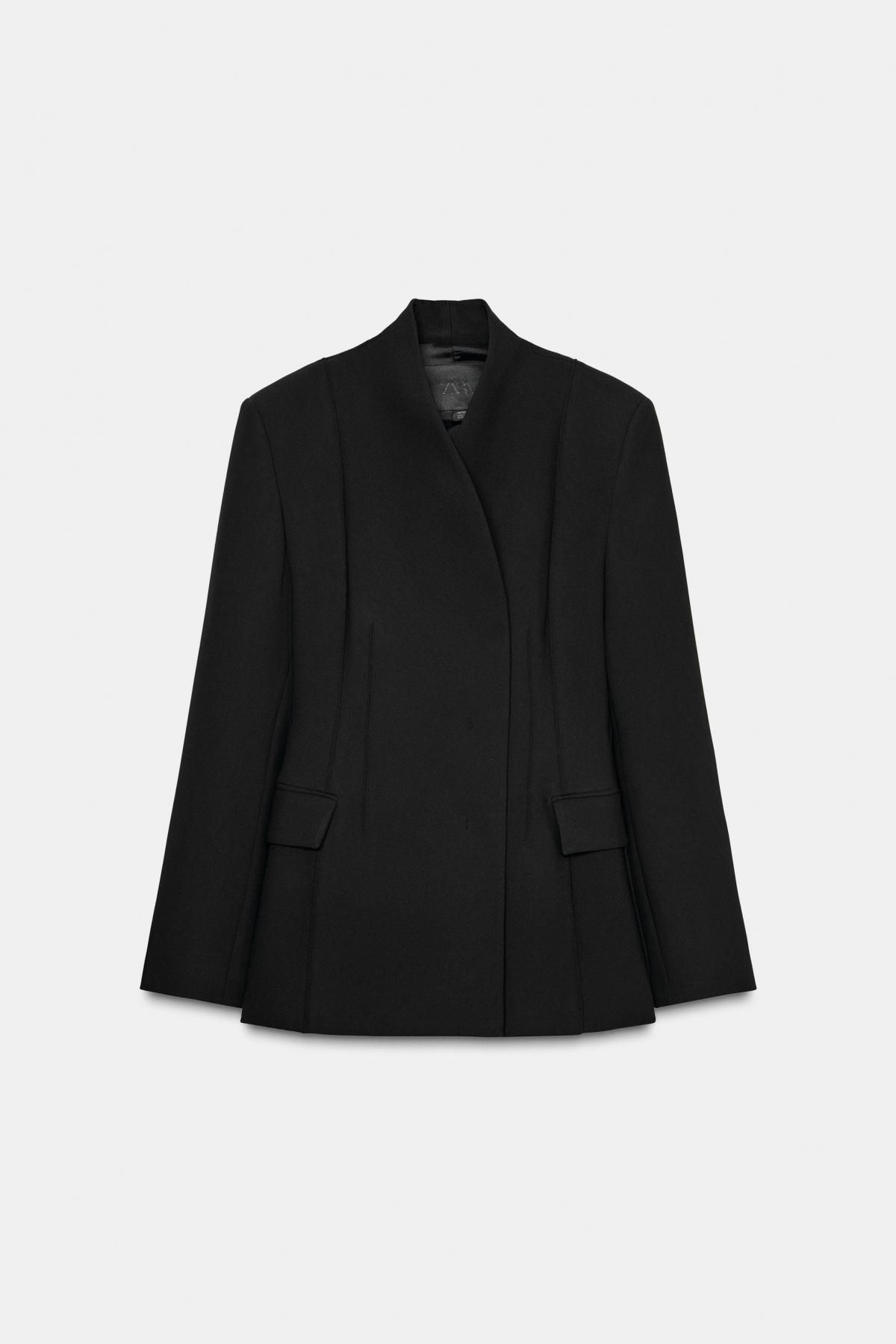 자라 하이넥 테일러드 슬림핏 블랙 블레이저 8679/425 BLACK - 상품 이미지