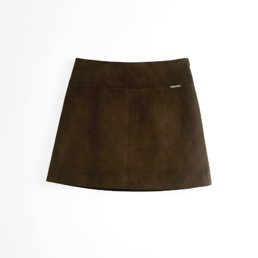 소프트 스웨이드 펜던트 숏 스커트 (KAHKI, 2 SIZE) - 메인 이미지
