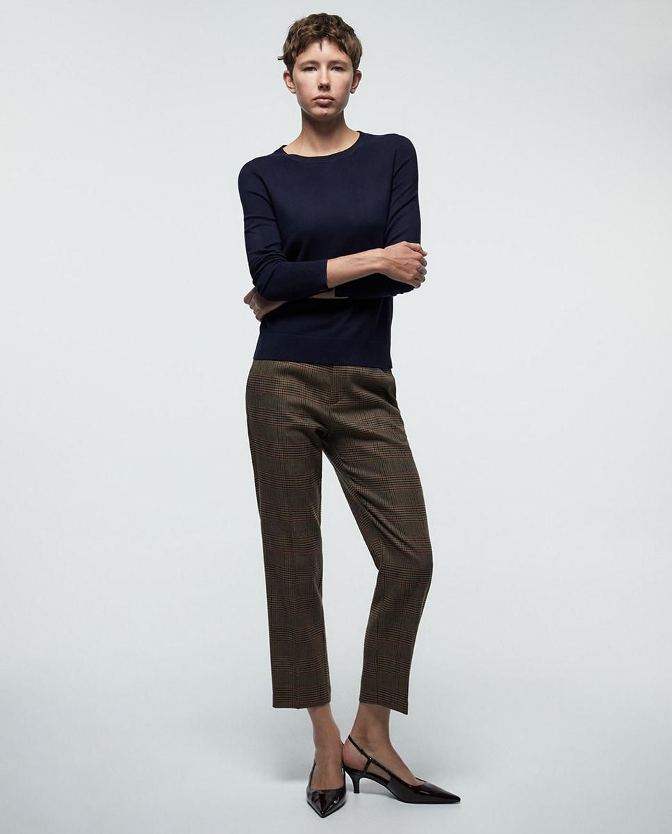 스페라 클래식 체크 테크니컬 슬림핏 정장 팬츠 58305106971 MARRON - 상세 이미지 2