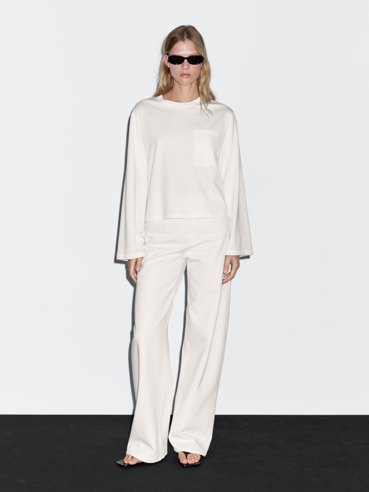 마시모두띠 오버핏 포켓 디테일 코튼 긴팔 티셔츠 6256/306 OFF WHITE - 상세 이미지 5