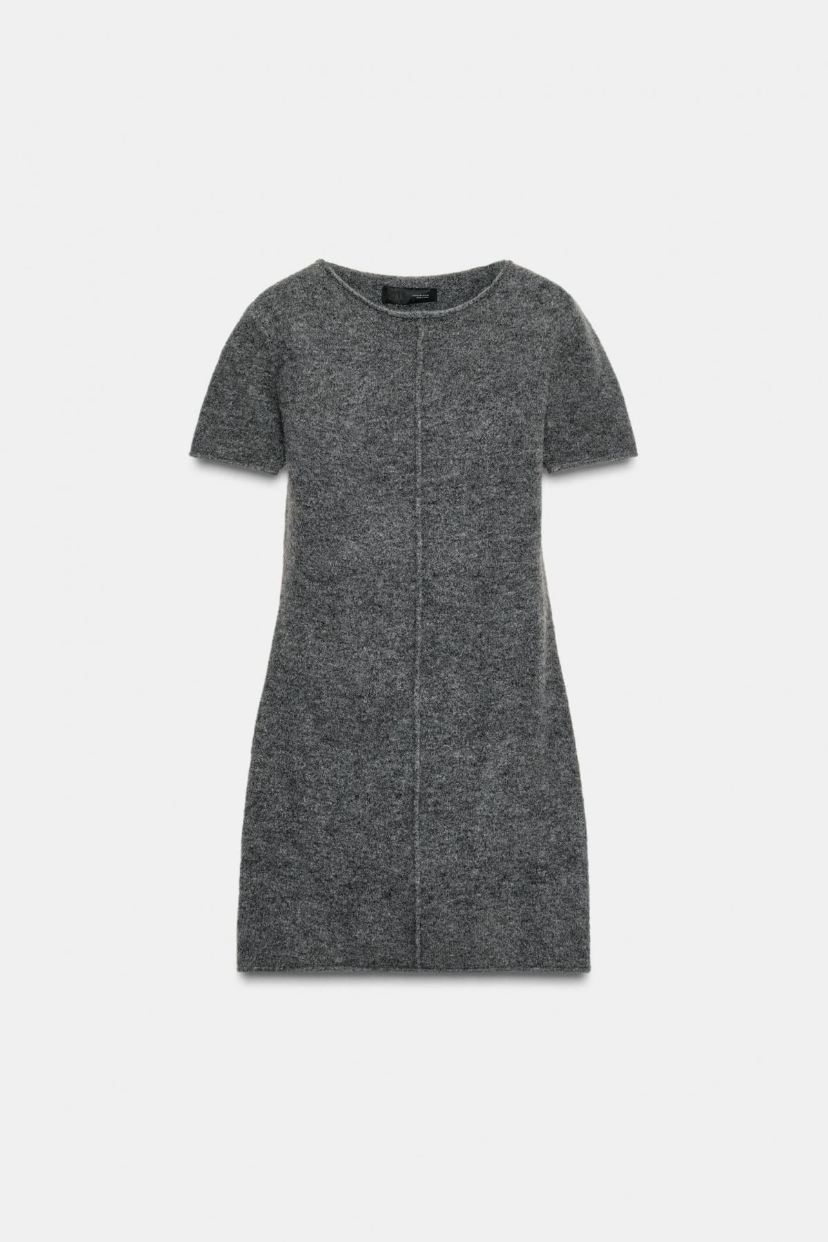 자라 소프트 니트 라운드넥 미니 원피스 5536/157 GREY MARL - 메인 이미지