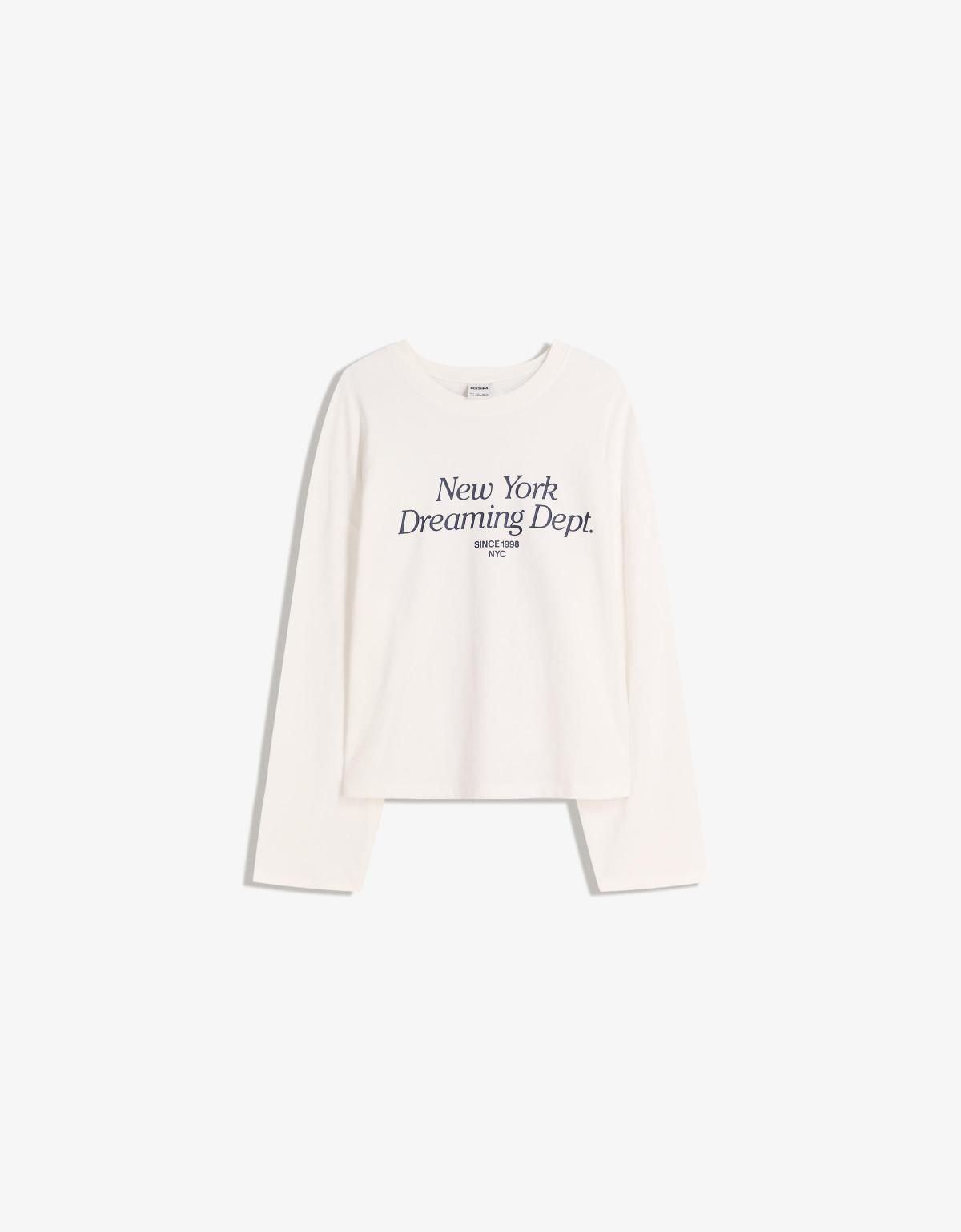 버쉬카 프린트 박시핏 롱슬리브 티셔츠 7546/093 OFF WHITE - 상품 이미지