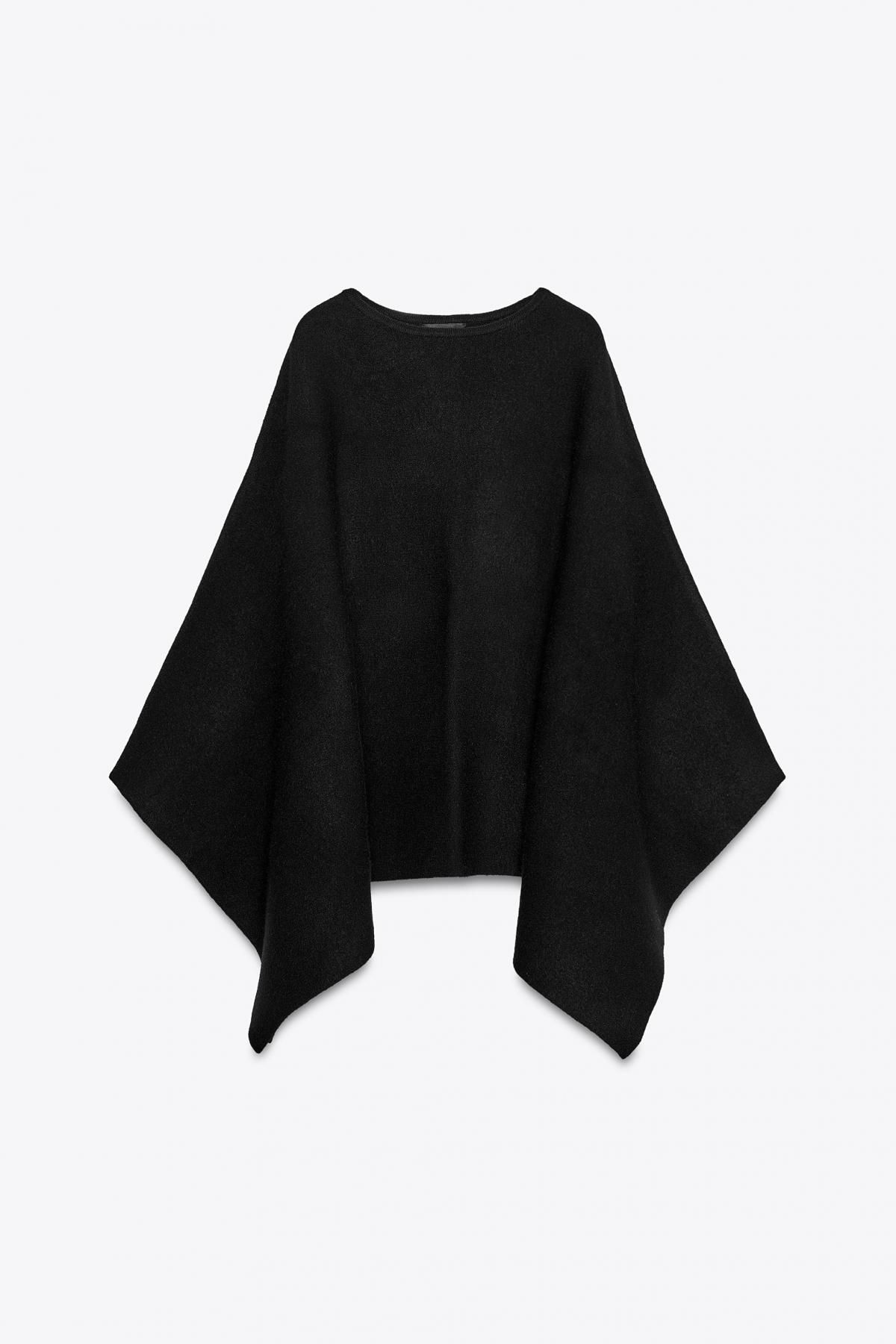 자라 울블렌드 라운드넥 니트 케이프 3739/239 BLACK - 메인 이미지