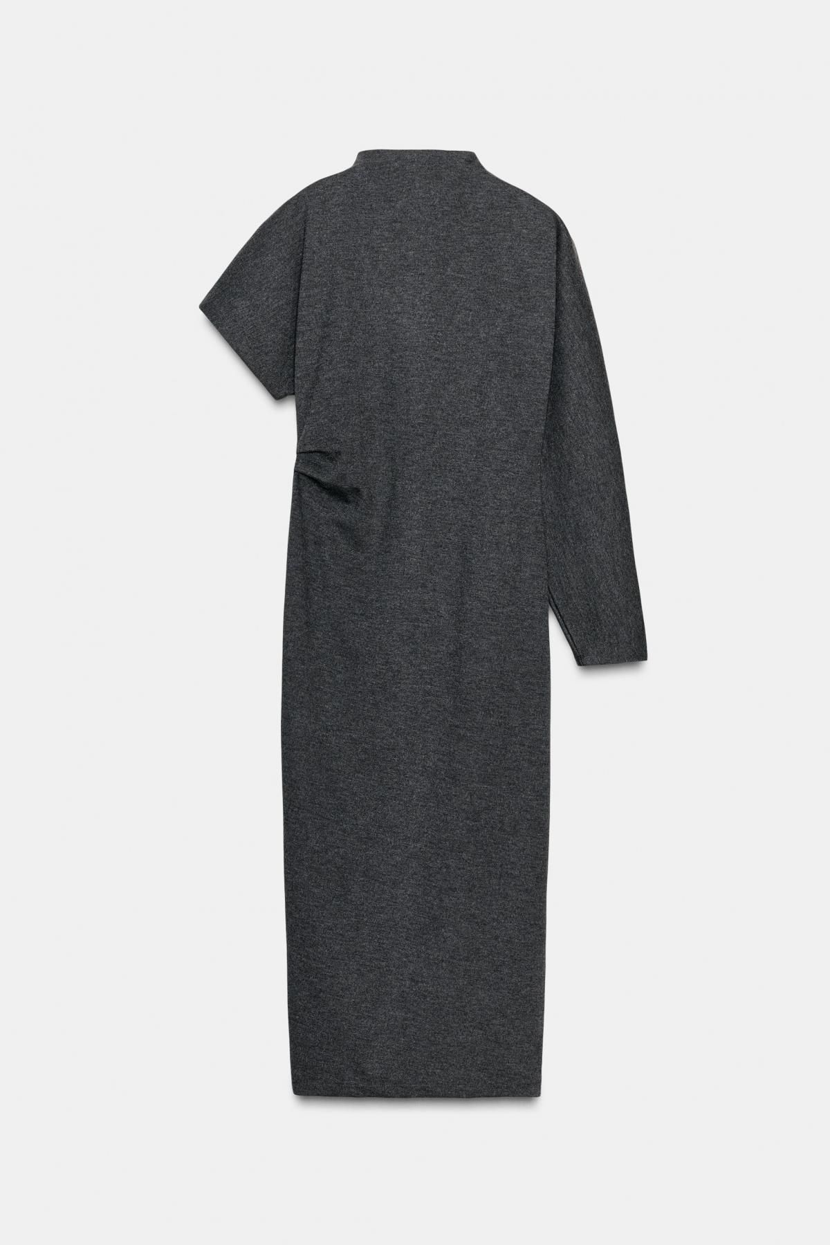 자라 모던 테크니컬 비대칭 롱 원피스 5039/485 ANTHRACITE GREY - 메인 이미지