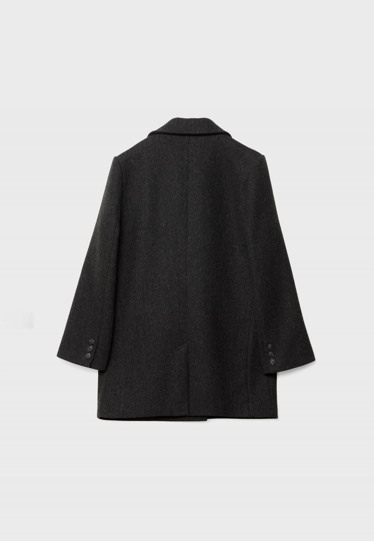 스트라디바리우스 테일러드 더블 버튼 헤링본 롱 코트 8475/772 GREY - 상세 이미지 2